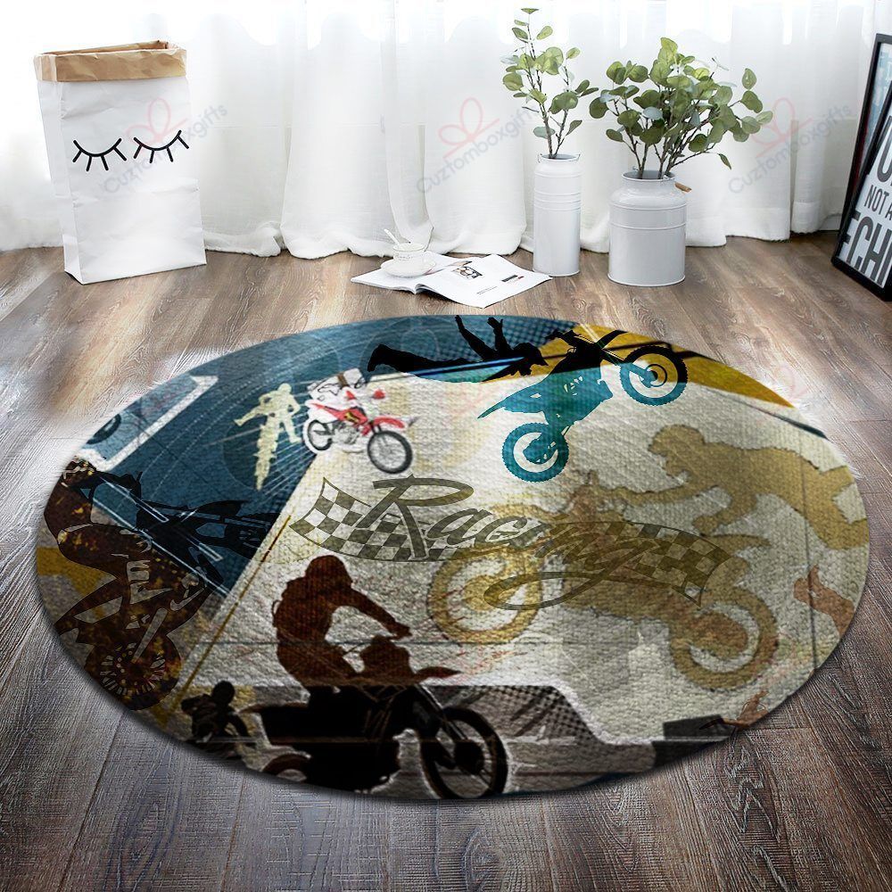Motocross Round Carpet Floor Rug Living Room Bedroom Decor Round Area Rug Carpet Motocross Round Carpet Floor Rug Living Room Bedroom Decor Round Area Rug Carpet