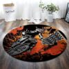 Motocross Painting Round Carpet Floor Rug Living Room Bedroom Decor Round Area Rug Carpet