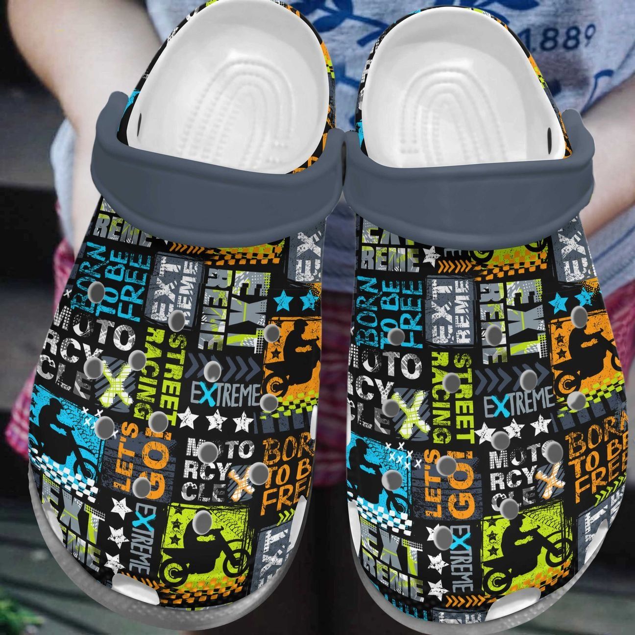 Motor Personalize Clog Custom Crocs Fashionstyle Comfortable For Women Men Kid Print 3D Born To Be Free Motor Personalize Clog Custom Crocs Fashionstyle Comfortable For Women Men Kid Print 3D Born To Be Free