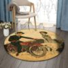 Motorbike Round Carpet Floor Rug Living Room Bedroom Decor Round Area Rug Carpet