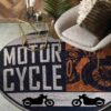 Motorcycle Motor Cycle Round Carpet Floor Rug Living Room Bedroom Decor Round Area Rug Carpet