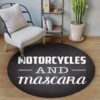 Motorcycles And Mascara Round Carpet Floor Rug Living Room Bedroom Decor Round Area Rug Carpet