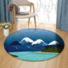 Mountain Round Carpet Floor Rug Living Room Bedroom Decor Round Area Rug Carpet