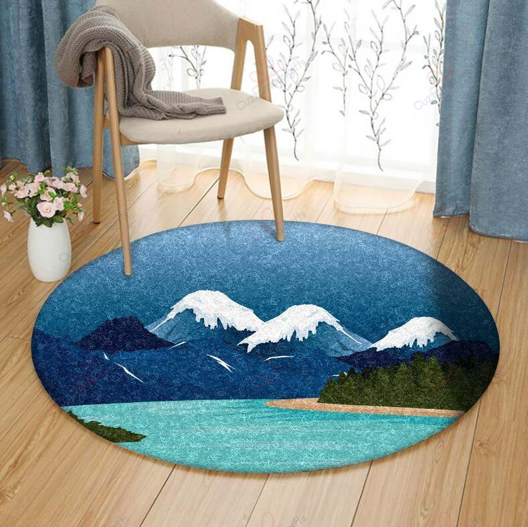Mountain Round Carpet Floor Rug Living Room Bedroom Decor Round Area Rug Carpet Mountain Round Carpet Floor Rug Living Room Bedroom Decor Round Area Rug Carpet