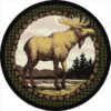 Mountain Moose Round Carpet Floor Rug Living Room Bedroom Decor Round Area Rug Carpet