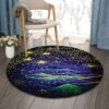 Mountain Star Round Carpet Floor Rug Living Room Bedroom Decor Round Area Rug Carpet