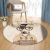 Mr Deer Round Carpet Floor Rug Living Room Bedroom Decor Round Area Rug Carpet