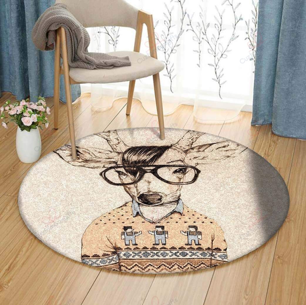 Mr Deer Round Carpet Floor Rug Living Room Bedroom Decor Round Area Rug Carpet Mr Deer Round Carpet Floor Rug Living Room Bedroom Decor Round Area Rug Carpet