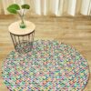 Multi Coloured Chevron Round Carpet Floor Rug Living Room Bedroom Decor Round Area Rug Carpet