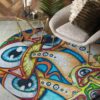 Mushroom And Eyes Round Carpet Floor Rug Living Room Bedroom Decor Round Area Rug Carpet