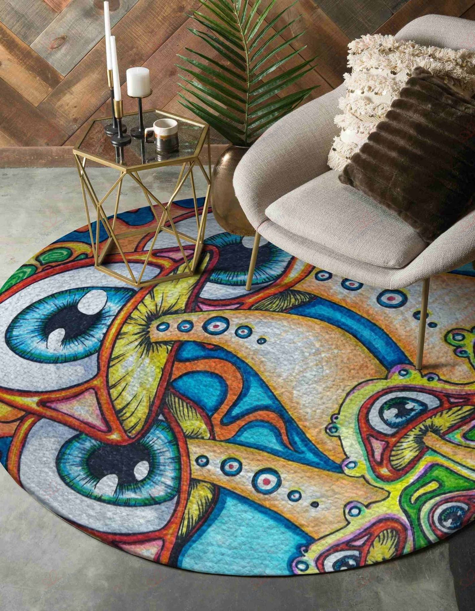 Mushroom And Eyes Round Carpet Floor Rug Living Room Bedroom Decor Round Area Rug Carpet Mushroom And Eyes Round Carpet Floor Rug Living Room Bedroom Decor Round Area Rug Carpet
