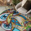 Mushroom Eye Round Carpet Floor Rug Living Room Bedroom Decor Round Area Rug Carpet