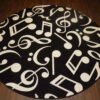 Music Black Round Carpet Floor Rug Living Room Bedroom Decor Round Area Rug Carpet