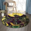 Music Black Woman Round Carpet Floor Rug Living Room Bedroom Decor Round Area Rug Carpet
