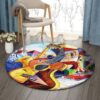 Music City Round Carpet Floor Rug Living Room Bedroom Decor Round Area Rug Carpet