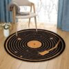 Music Disc Round Carpet Floor Rug Living Room Bedroom Decor Round Area Rug Carpet