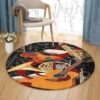 Music Round Carpet Floor Rug Living Room Bedroom Decor Round Area Rug Carpet