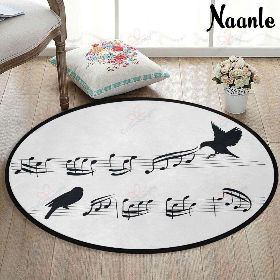 Music Note Round Carpet Floor Rug Living Room Bedroom Decor Round Area Rug Carpet Music Note Round Carpet Floor Rug Living Room Bedroom Decor Round Area Rug Carpet