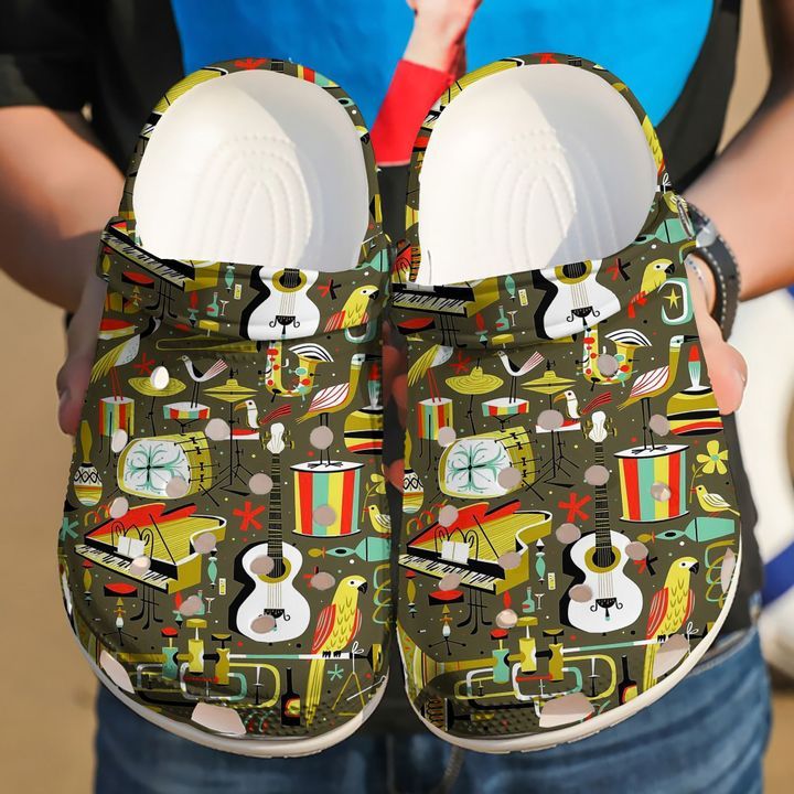 Music Pattern Sku 1596 Crocs Crocband Clog Comfortable For Mens Womens Classic Clog Water Shoes Music Pattern Sku 1596 Crocs Crocband Clog Comfortable For Mens Womens Classic Clog Water Shoes