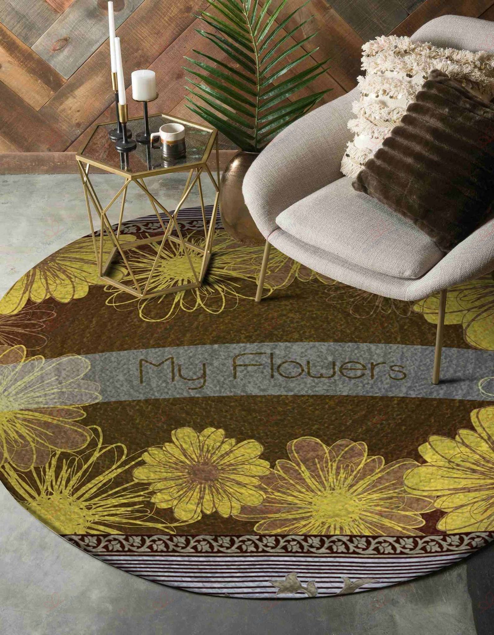 My Flower Round Carpet Floor Rug Living Room Bedroom Decor Round Area Rug Carpet My Flower Round Carpet Floor Rug Living Room Bedroom Decor Round Area Rug Carpet