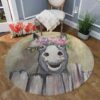 My Lovely Donkey Round Carpet Floor Rug Living Room Bedroom Decor Round Area Rug Carpet
