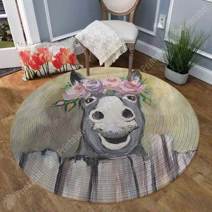 My Lovely Donkey Round Carpet Floor Rug Living Room Bedroom Decor Round Area Rug Carpet My Lovely Donkey Round Carpet Floor Rug Living Room Bedroom Decor Round Area Rug Carpet