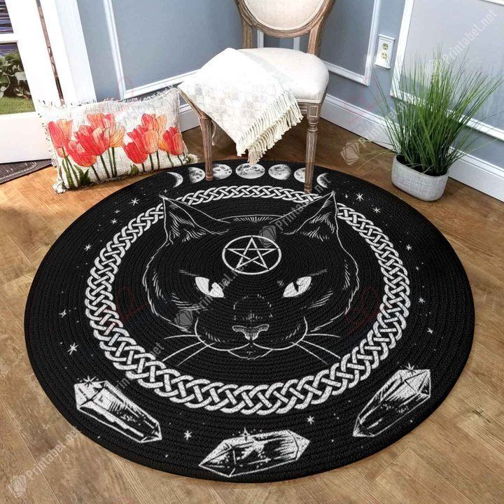 Mysterious Cat Round Carpet Floor Rug Living Room Bedroom Decor Round Area Rug Carpet Mysterious Cat Round Carpet Floor Rug Living Room Bedroom Decor Round Area Rug Carpet