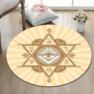 Mysterious Eye Divination Round Carpet Floor Rug Living Room Bedroom Decor Round Area Rug Carpet
