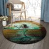 Mystic Sea Mermaid Fantasy Round Carpet Floor Rug Living Room Bedroom Decor Round Area Rug Carpet
