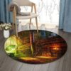 Mystical Library Round Carpet Floor Rug Living Room Bedroom Decor Round Area Rug Carpet