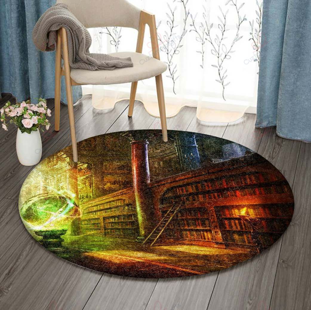 Mystical Library Round Carpet Floor Rug Living Room Bedroom Decor Round Area Rug Carpet Mystical Library Round Carpet Floor Rug Living Room Bedroom Decor Round Area Rug Carpet