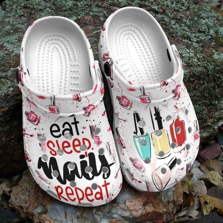 Nail Tech Crocs Clog Classic Clog Whitesole Eat Sleep Nail Repeat Shoes Nail Tech Crocs Clog Classic Clog Whitesole Eat Sleep Nail Repeat Shoes