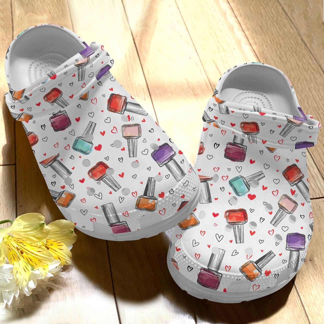 Nail Tech Personalize Clog Custom Crocs Fashionstyle Comfortable For Women Men Kid Print 3D Whitesole Nail Polish Pattern Nail Tech Personalize Clog Custom Crocs Fashionstyle Comfortable For Women Men Kid Print 3D Whitesole Nail Polish Pattern