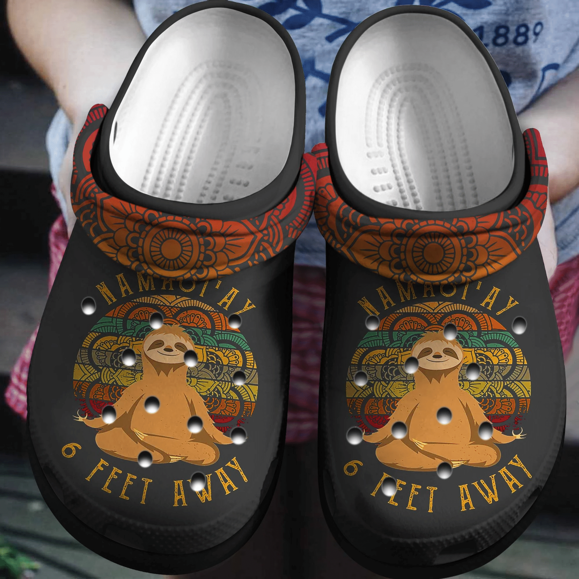 Namast’Ay 6 Feet Away Sloth Crocs Clog Shoes – Sloth Art Crocbland Clog Birthday Gift For Man Woman Namast’Ay 6 Feet Away Sloth Crocs Clog Shoes – Sloth Art Crocbland Clog Birthday Gift For Man Woman