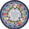 Nantucket Rainbow Round Carpet Floor Rug Living Room Bedroom Decor Round Area Rug Carpet