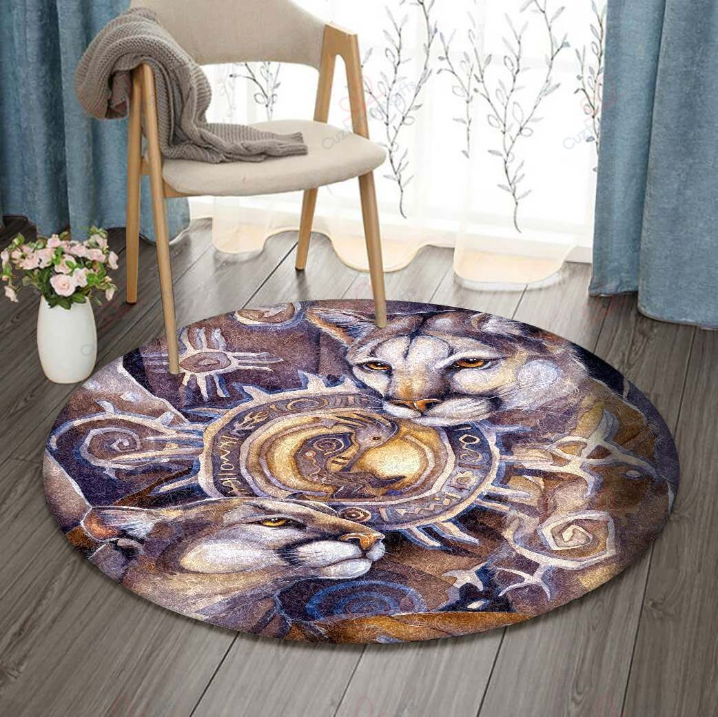 Native American Cougar Kokopelli Round Carpet Floor Rug Living Room Bedroom Decor Round Area Rug Carpet Native American Cougar Kokopelli Round Carpet Floor Rug Living Room Bedroom Decor Round Area Rug Carpet