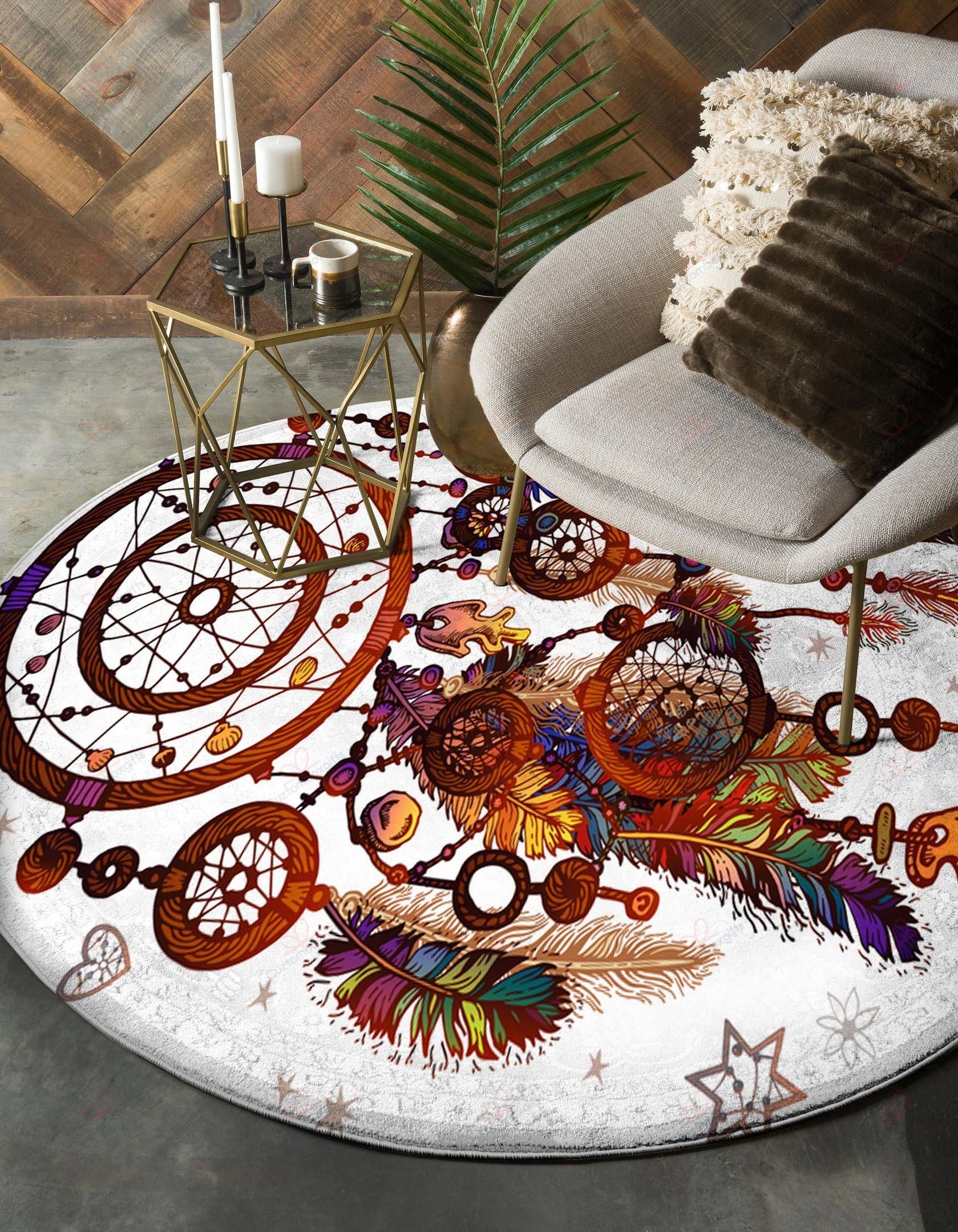 Native American Dreamcatcher Round Carpet Floor Rug Living Room Bedroom Decor Round Area Rug Carpet Native American Dreamcatcher Round Carpet Floor Rug Living Room Bedroom Decor Round Area Rug Carpet