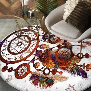 Native American Dreamcatcher Round Carpet Floor Rug Living Room Bedroom Decor Round Area Rug Carpet