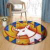 Native American Goat Round Carpet Floor Rug Living Room Bedroom Decor Round Area Rug Carpet