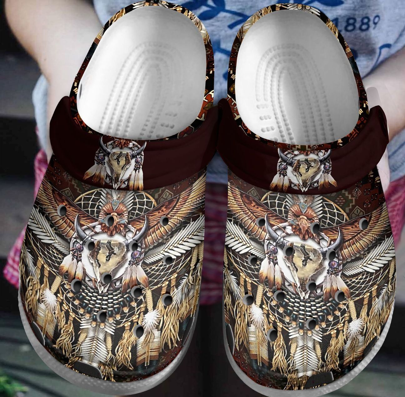 Native American Personalized Clog Custom Crocs Comfortablefashion Style Comfortable For Women Men Kid Print 3D Native Eagle Bull Skull Native American Personalized Clog Custom Crocs Comfortablefashion Style Comfortable For Women Men Kid Print 3D Native Eagle Bull Skull