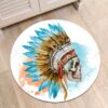 Native American Skull Round Carpet Floor Rug Living Room Bedroom Decor Round Area Rug Carpet