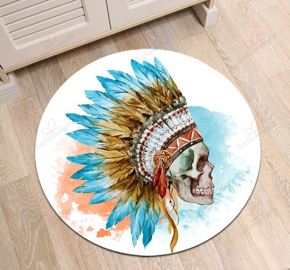 Native American Skull Round Carpet Floor Rug Living Room Bedroom Decor Round Area Rug Carpet Native American Skull Round Carpet Floor Rug Living Room Bedroom Decor Round Area Rug Carpet