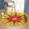 Native American Sun Round Carpet Floor Rug Living Room Bedroom Decor Round Area Rug Carpet