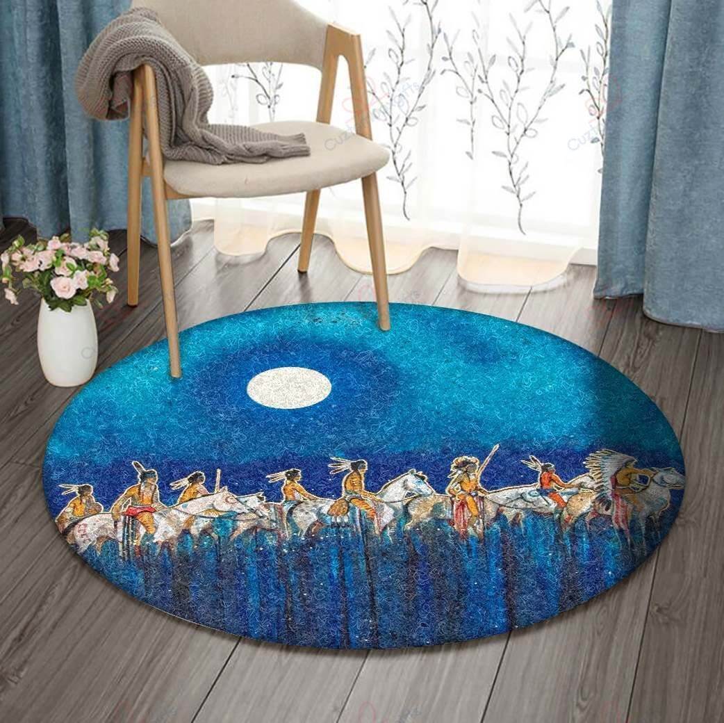 Native American Warrior Round Carpet Floor Rug Living Room Bedroom Decor Round Area Rug Carpet Native American Warrior Round Carpet Floor Rug Living Room Bedroom Decor Round Area Rug Carpet