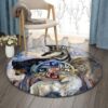 Native American Wolf Bear Deer And Eagle Round Carpet Floor Rug Living Room Bedroom Decor Round Area Rug Carpet