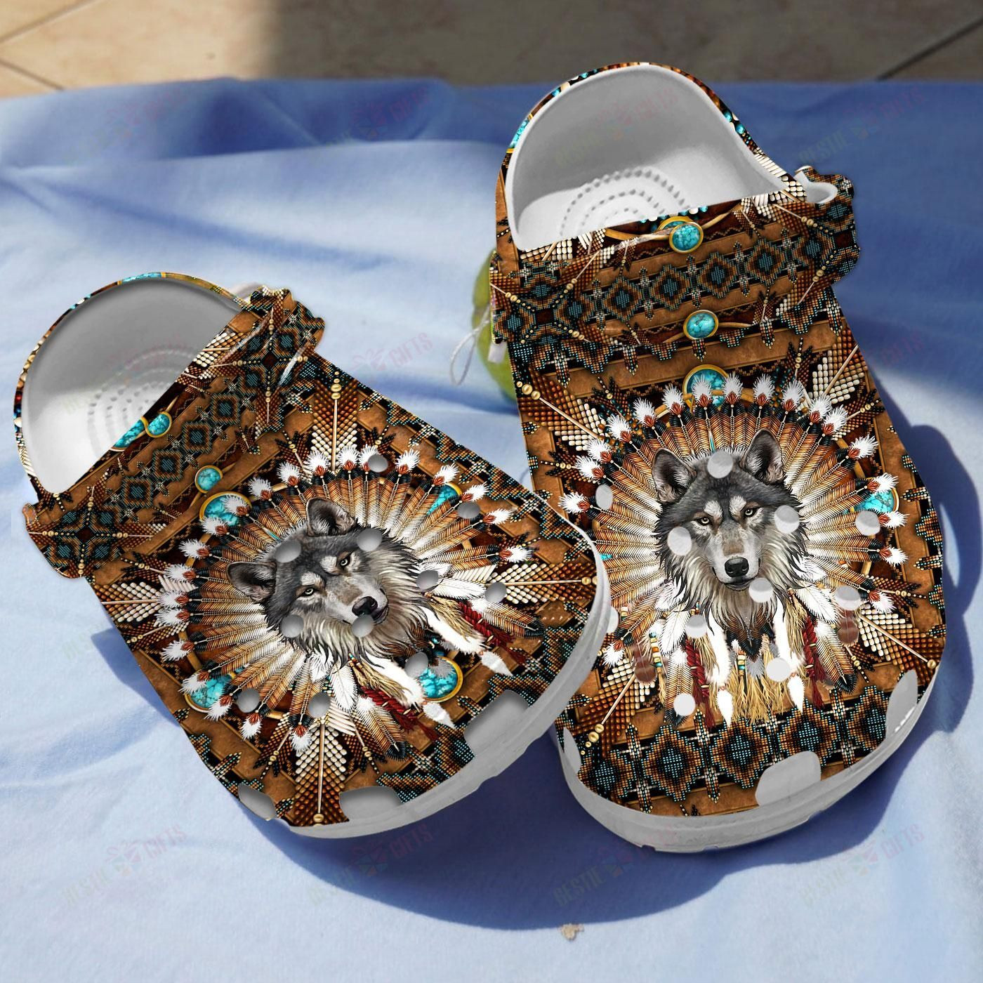Native American Wolf Crocs Clog Classic Clogs Shoes Native American Wolf Crocs Clog Classic Clogs Shoes