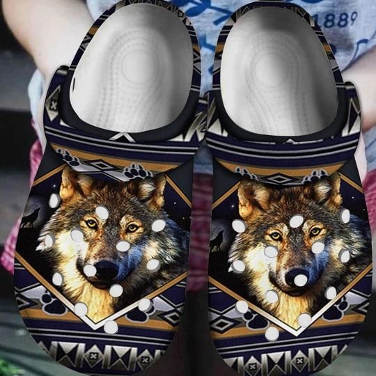 Native American Wolf Crocs Shoes Crocband Clog Comfortable For Mens Womens Classic Clog Water Shoes Hothot 151020 Native American Wolf Crocs Shoes Crocband Clog Comfortable For Mens Womens Classic Clog Water Shoes Hothot 151020