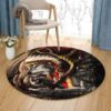 Native American Wolf Round Carpet Floor Rug Living Room Bedroom Decor Round Area Rug Carpet