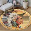 Native Chief Round Carpet Floor Rug Living Room Bedroom Decor Round Area Rug Carpet