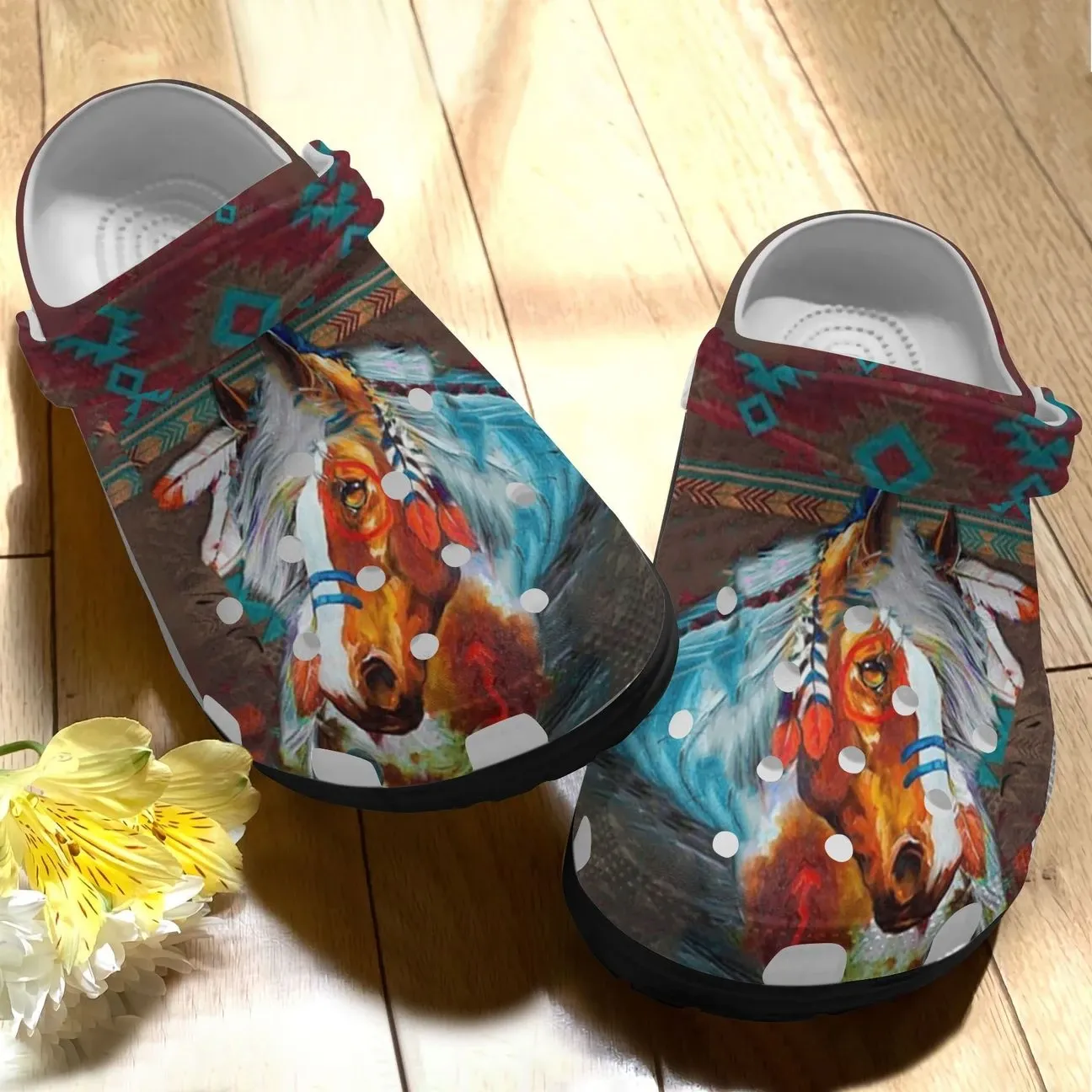 Native Horse Personalized Clog Custom Crocs Comfortablefashion Style Comfortable For Women Men Kid Print 3D Native Horse Personalized Clog Custom Crocs Comfortablefashion Style Comfortable For Women Men Kid Print 3D